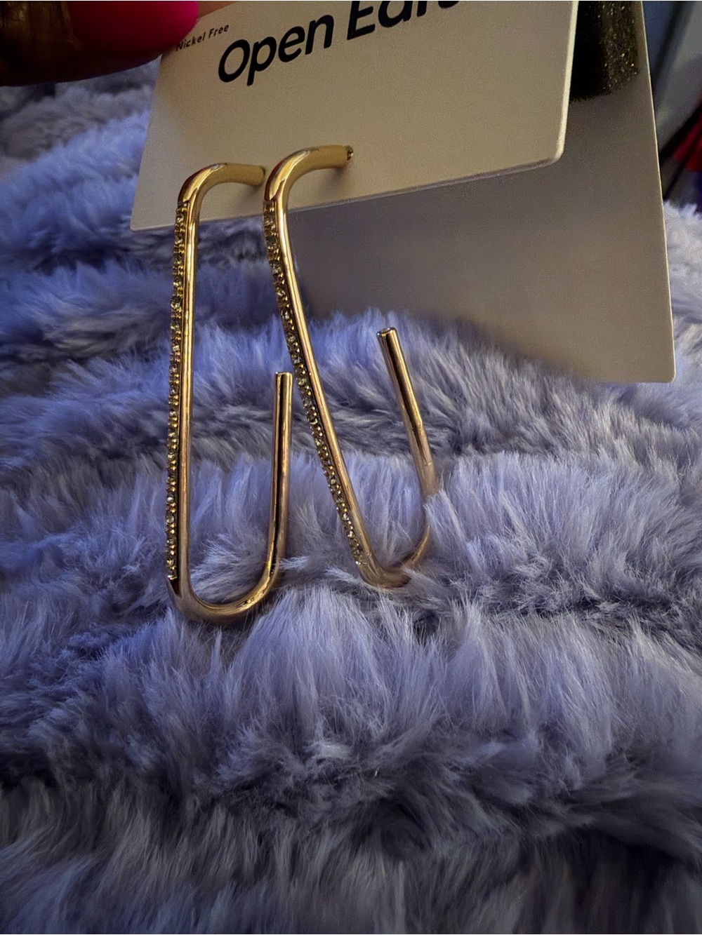 Gold Open Edits Crystal-Accented Hoop Earrings